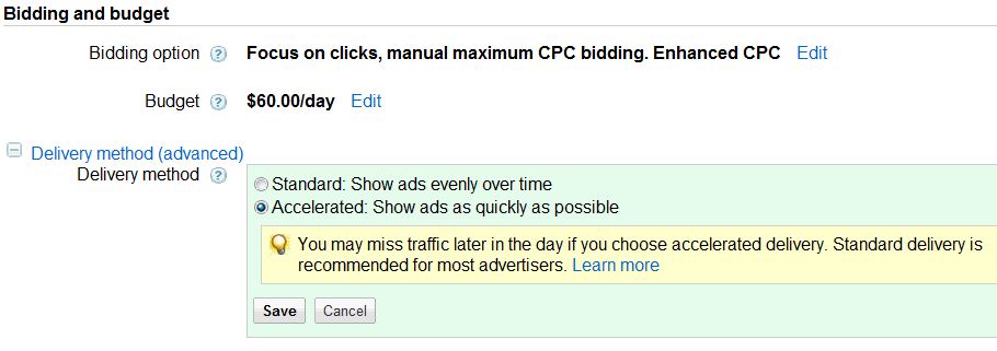 delivery method adwords campaign delivery method