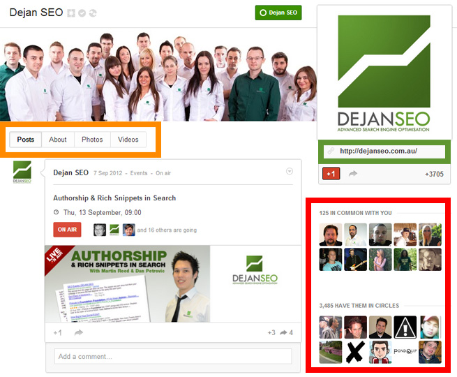 Google+ Page Google+ Page